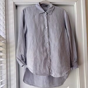 Cut Loose Linen over-sized shirt, long sleeve, pale purple/grey, xs (runs large)